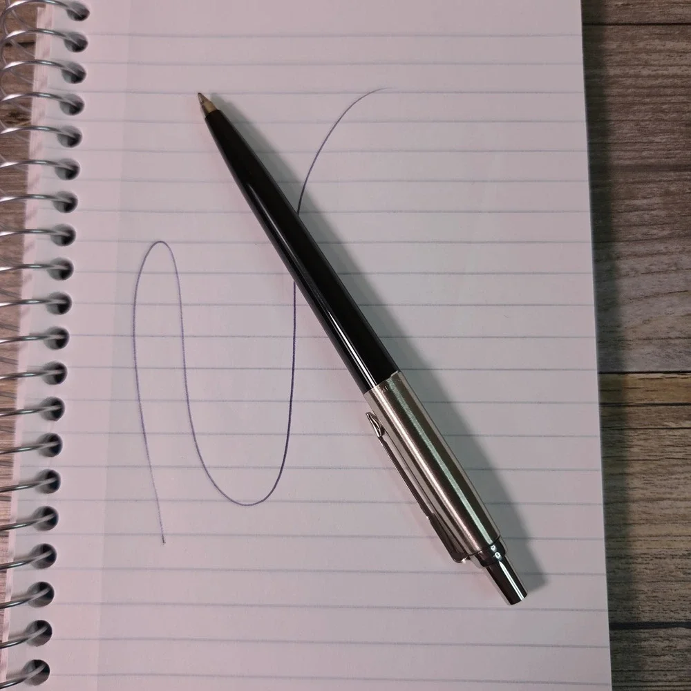 Parker Jotter Ballpoint Pen Black & Chrome Medium Point New In Box Gift Writing